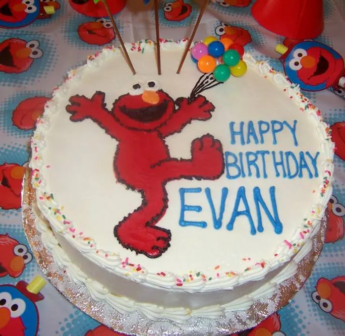 Elmo birthday cake for Evan
